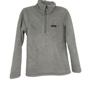 Patagonia Worn Wear Sweater Womens Size XS Gray Fleece Soft Sherpa Quarter zip